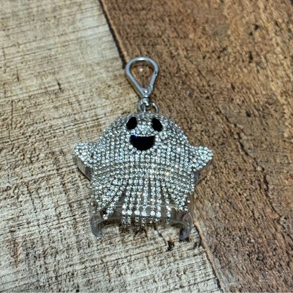 Bath and Body Works 2022 Halloween Gemstone Ghost Pocket* Bac Holder Keychain. - Picture 1 of 8